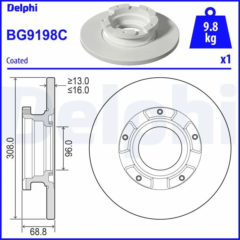 DELPHI BG9198C Arka Fren Diski resmi