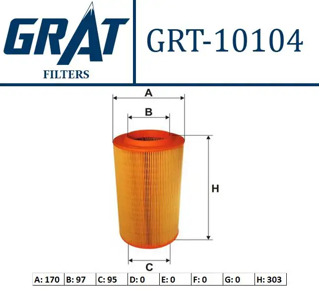 GRAT 10104 Hava Filtresi 1359643080 resmi