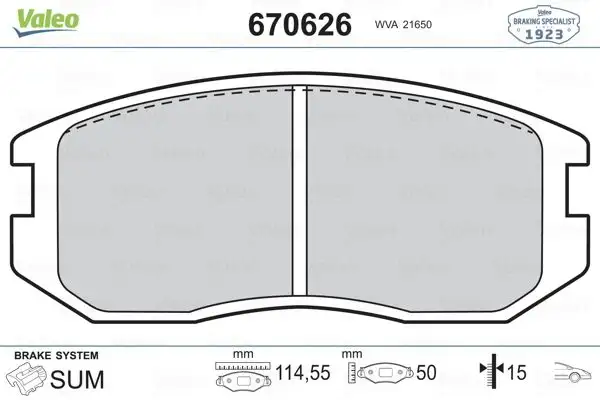 VALEO 670626 Ön Fren Balatası resmi