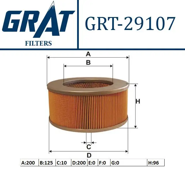 GRAT 29107 Hava Filtresi RF0113Z409A resmi