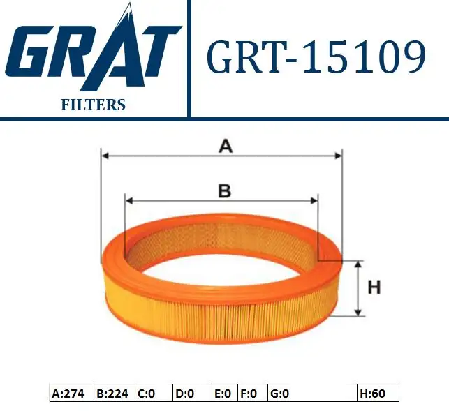 GRAT 15109 Hava Filtresi 032129620 resmi
