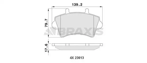 BRAXIS AA0072 Ön Fren Balatası resmi