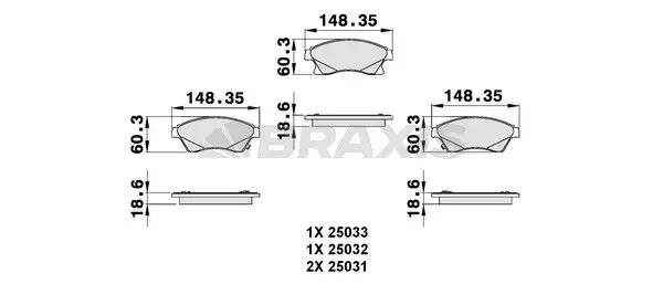 BRAXIS AB0128 Ön Fren Balatası resmi