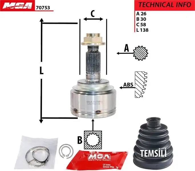 MGA 70753 Aks Kafası (Dış) 44014SMGE00 resmi