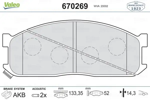 VALEO 670269 Ön Fren Balatası resmi