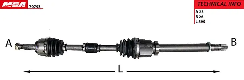 MGA 70793 Ön Aks (Sağ) 391001U600 resmi