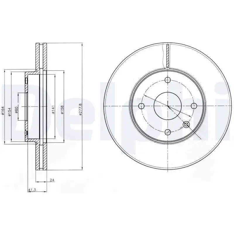 DELPHI BG4193 Ön Fren Diski 96329364 resmi