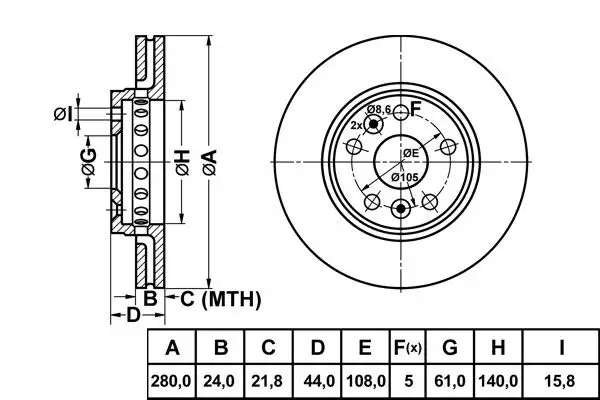 MGA 50190 Ön Fren Diski 7701209989 resmi