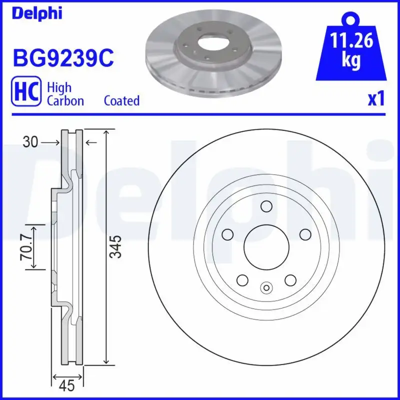 DELPHI BG9239C Ön Fren Diski 13598063 resmi