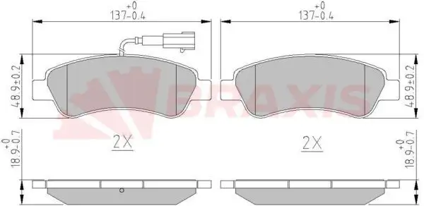 BRAXIS AA0620 Arka Fren Balatası 1614412180 resmi
