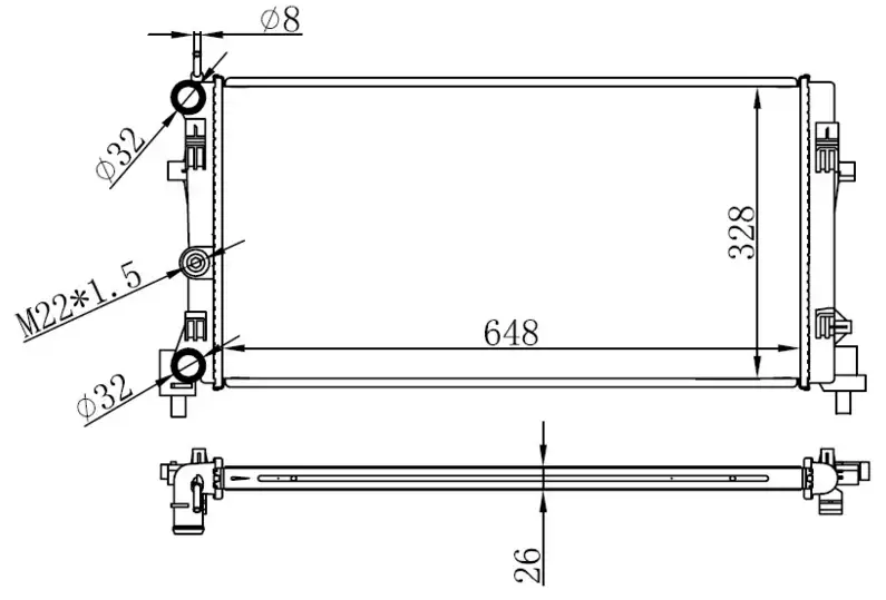 ORIS BAU063016 Radyatör 6R0121253 resmi