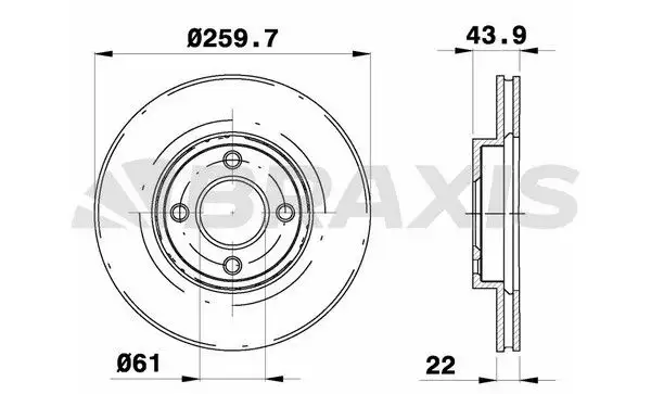 BRAXIS AE0229 Ön Fren Diski 402061HA0A resmi