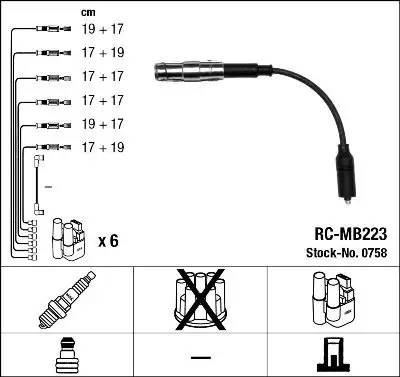 NGK 0758 (RCMB223) Buji Kablosu resmi