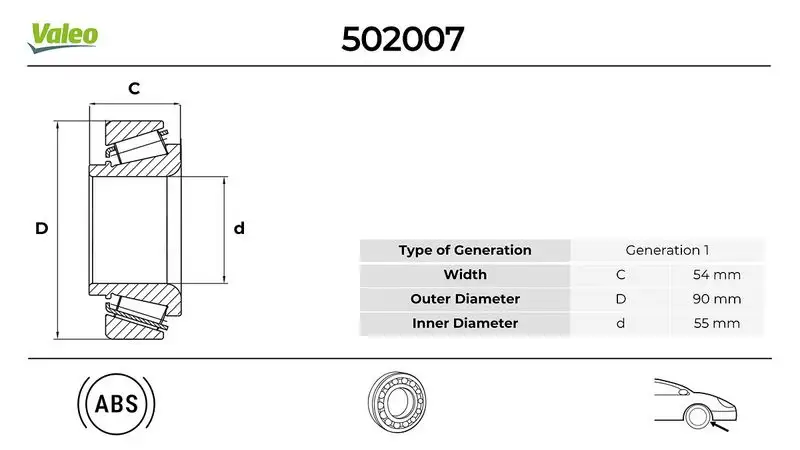 VALEO 502007 Ön Aks Rulmanı resmi