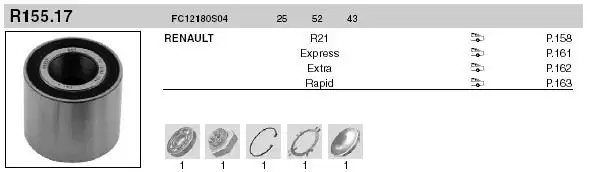 SNR FC12180S04 Arka Aks Rulmanı resmi