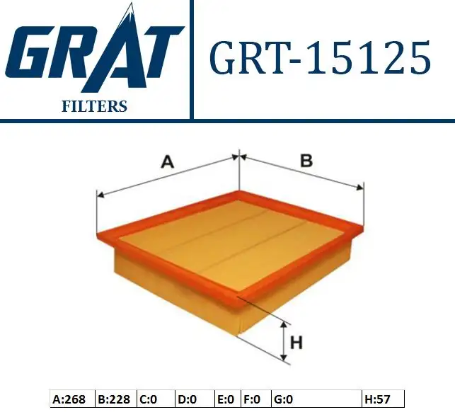 GRAT 15125 Hava Filtresi 1H0129620 resmi
