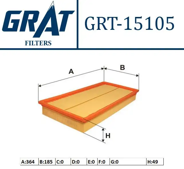 GRAT 15105 Hava Filtresi 1J0129620 resmi