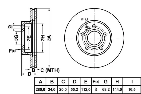 MGA 50213 Ön Fren Diski 7D0615301C resmi