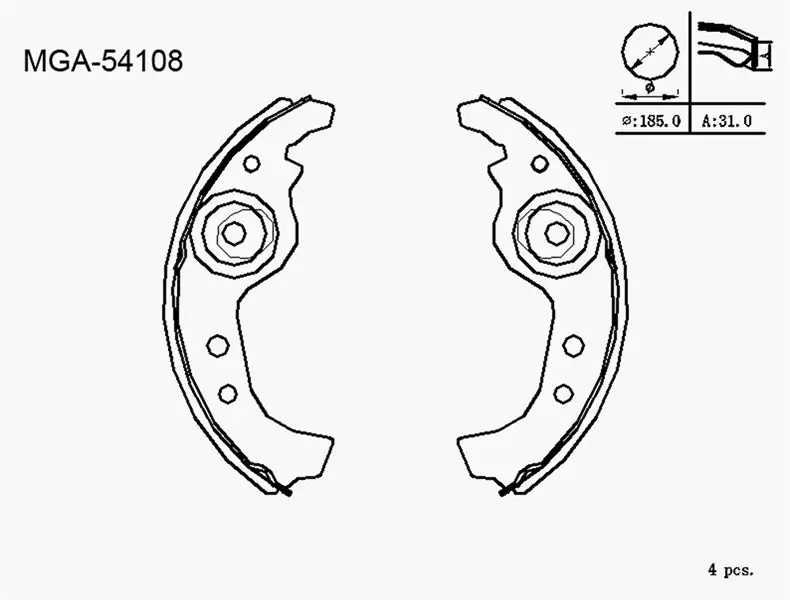 MGA 54108 Arka Fren Balatası 1300150 resmi