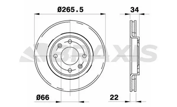 BRAXIS AE0003 Ön Fren Diski 4249G1 resmi