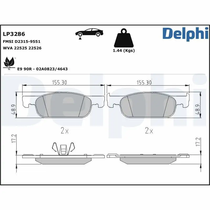 DELPHI LP3286 Ön Fren Balatası 410605536R resmi