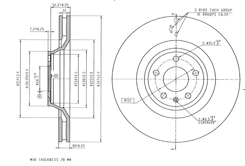 MGA 50684 Ön Fren Diski 4F0615301G resmi