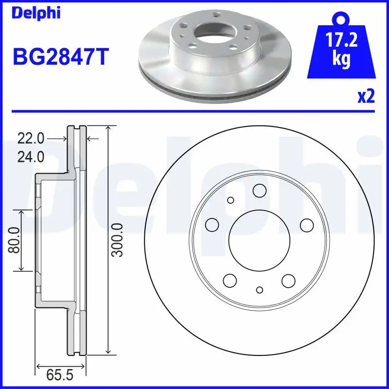 DELPHI BG2847T Ön Fren Diski resmi