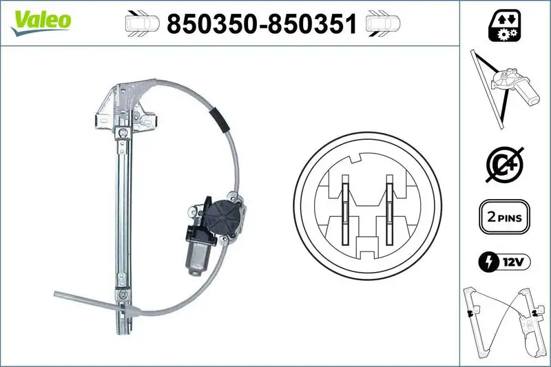 VALEO 850350 Arka Cam Krikosu (Sol) 7700834343 resmi