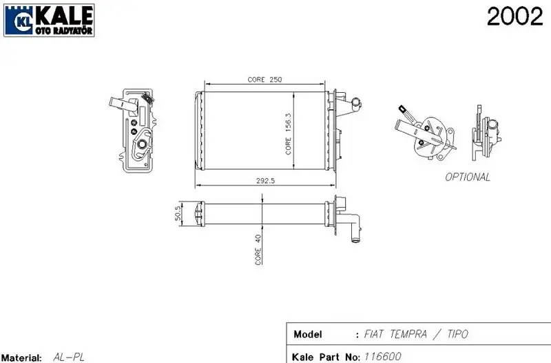 KALE 1781842AL Kalorifer Radyatörü resmi