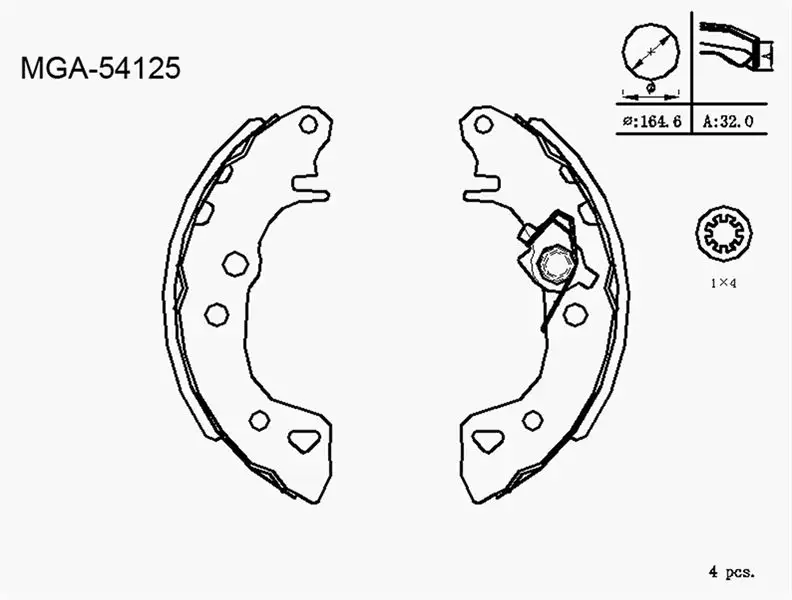 MGA 54125 Arka Fren Balatası 4241J9 resmi