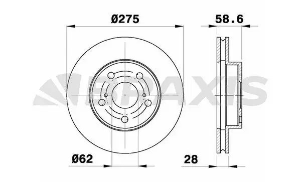 BRAXIS AE0758 Ön Fren Diski 435120K120 resmi