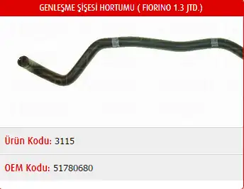 MASTER M3115 Yedek Su Deposu Hortumu 7700421739 resmi