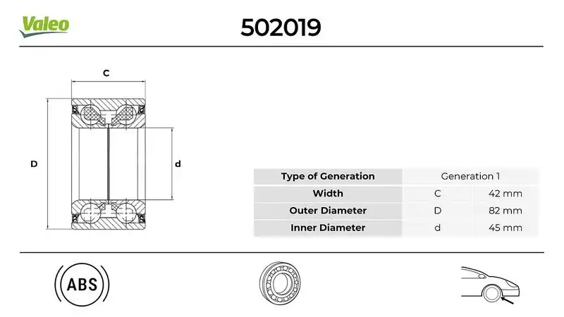 VALEO 502019 Ön Aks Rulmanı resmi