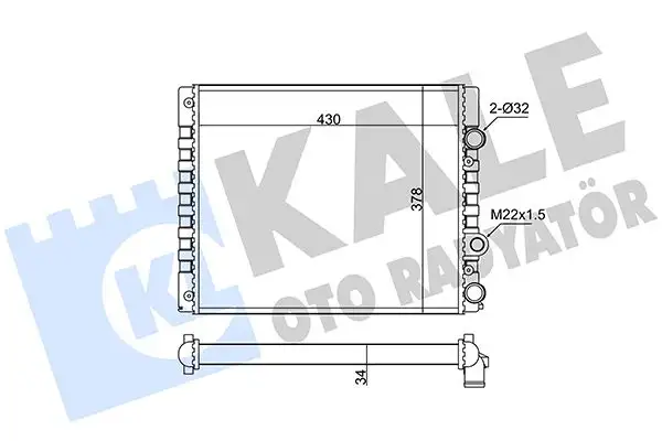 KALE 348270 Radyatör 6N0121253AE resmi