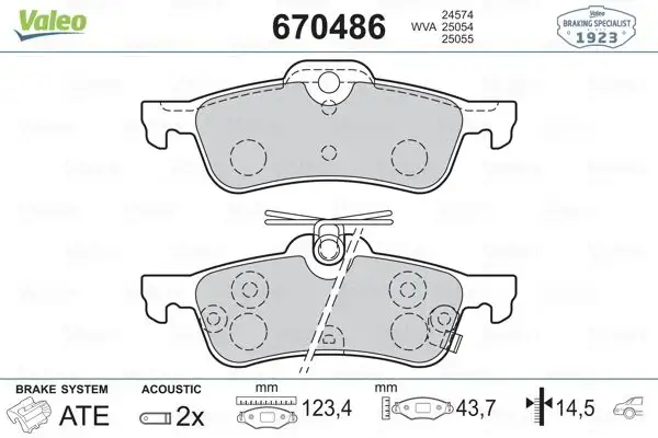 VALEO 670486 Arka Fren Balatası resmi