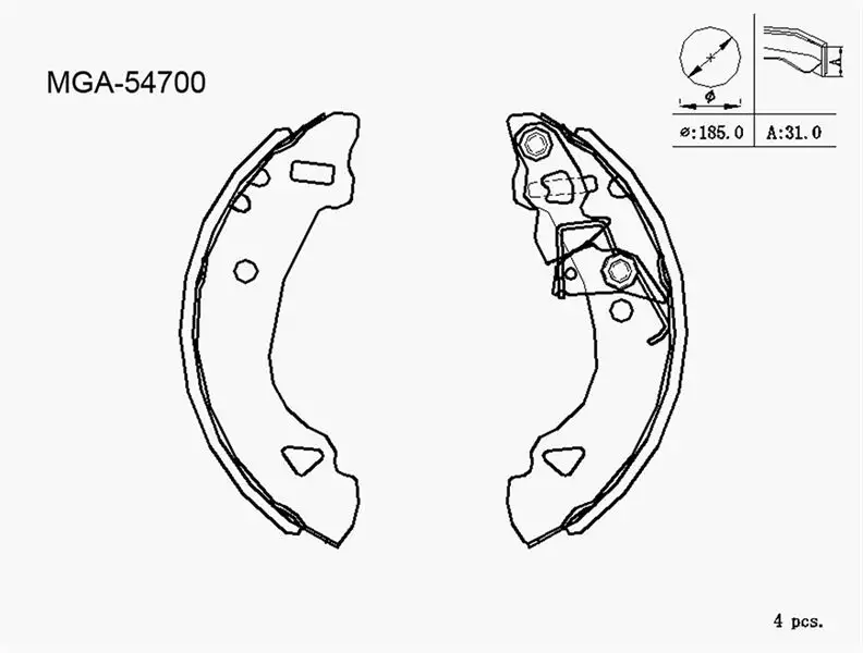 MGA 54700 Arka Fren Balatası 77362291 resmi