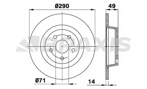 BRAXIS AE0248 Arka Fren Diski 9404249918 resmi