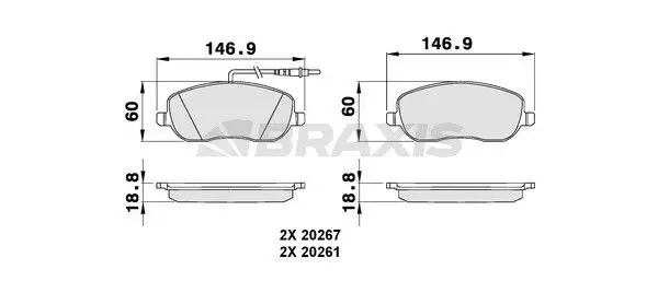 BRAXIS AB0075 Ön Fren Balatası resmi