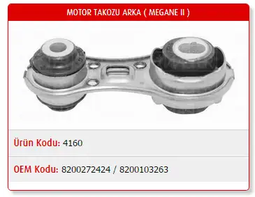 MASTER M4160 Motor Takozu (Arka) 8200272424 resmi