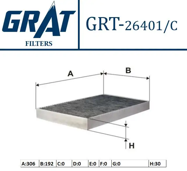 GRAT 26401C Polen Filtresi (Karbonlu) 4B0819439 resmi