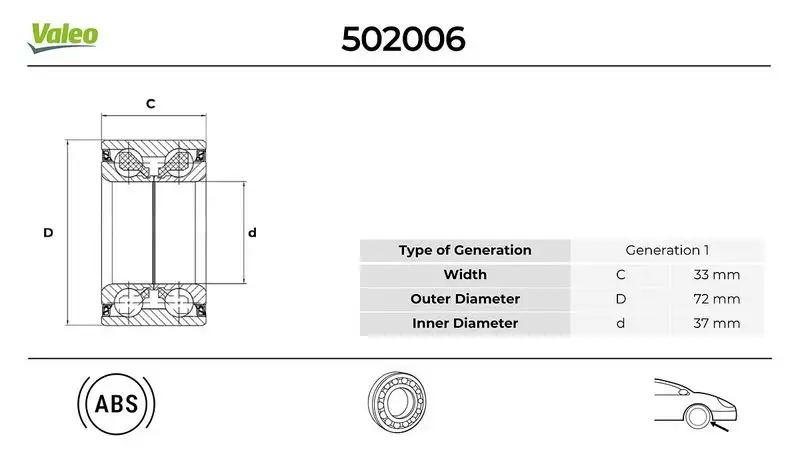 VALEO 502006 Ön Aks Rulmanı resmi