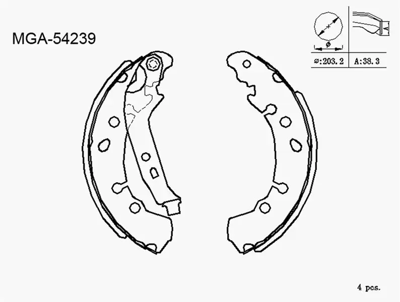 MGA 54239 Arka Fren Balatası 044950D040 resmi