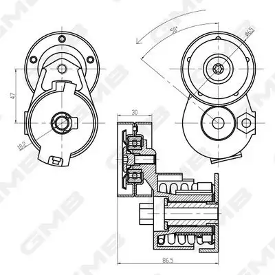 GMB GAT20980 Kayış Gergi Kütüğü resmi