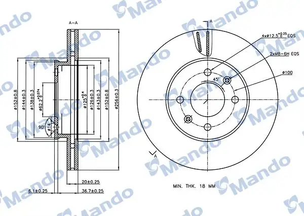 MANDO MBC030286 Ön Fren Diski 51712G6300 resmi