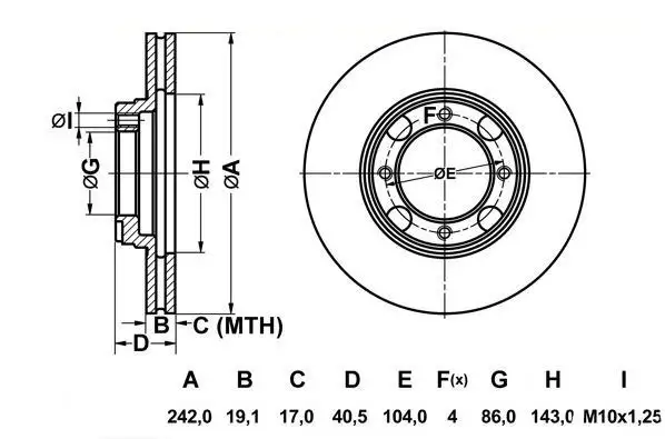 MGA 50232 Ön Fren Diski 5171224100 resmi