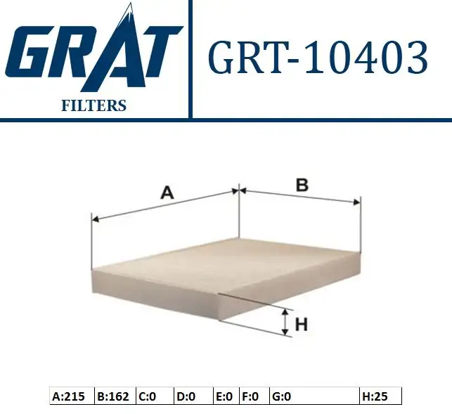 GRAT 10403 Polen Filtresi 46723245 resmi