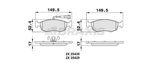 BRAXIS AB0080 Ön Fren Balatası resmi