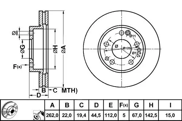 MGA 50615 Ön Fren Diski 2014211312 resmi