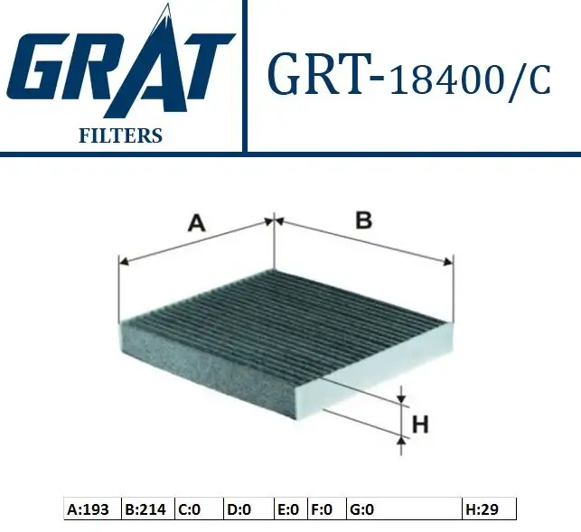 GRAT 18400C Polen Filtresi (Karbonlu) 8713950060 resmi