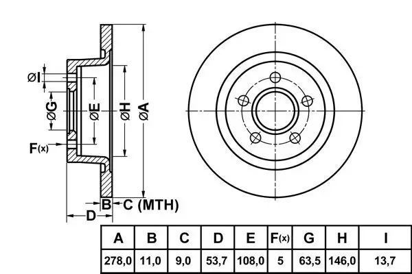 MGA 50172 Arka Fren Diski 2T142A315BC resmi